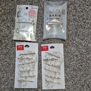 Mixed Silver & Gold Rhinestone Hair Pin Assortment